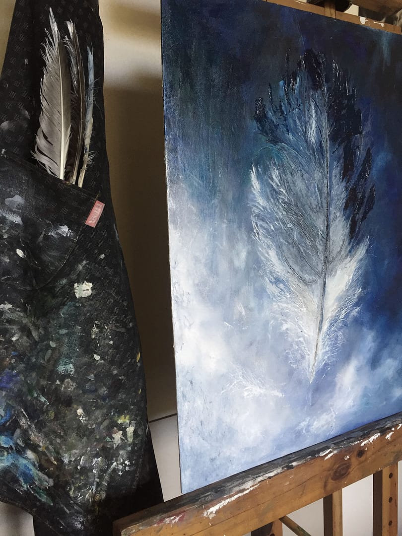 Feather-on-canvas